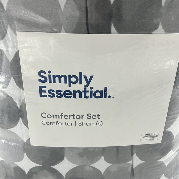 SIMPLY ESSENTIAL Comforter Set Twin/TwinXL Watercolor Dot Grey - Picture 3 of 9